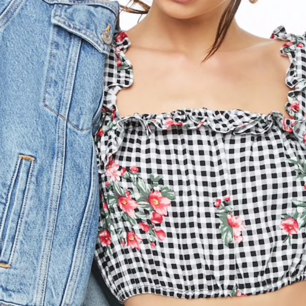 🌟checkered crop top🌟 - Picture 1 of 3